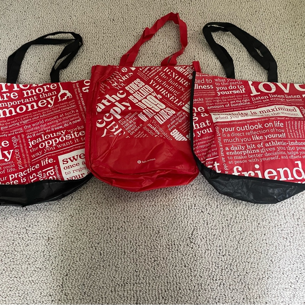 Lululemon Red Tote Bags